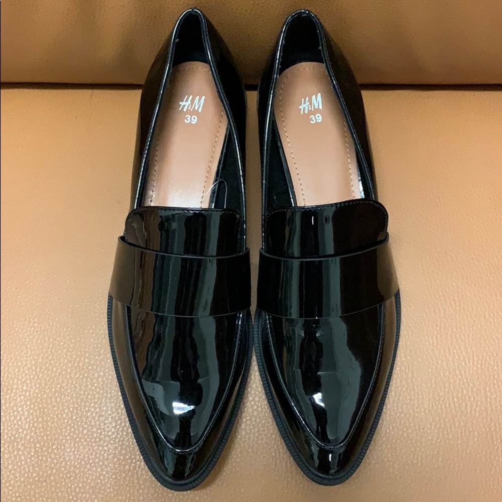 Black Paten Leather Loafers